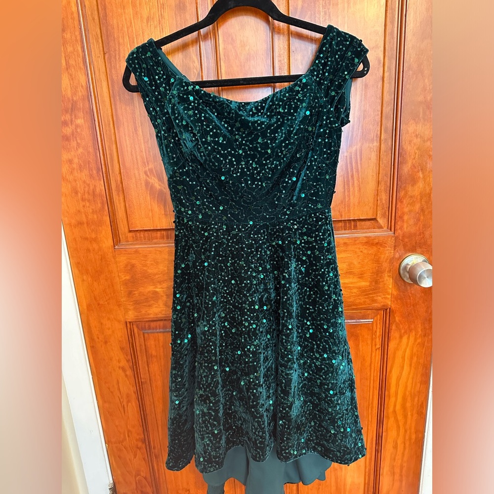 Green Velvet Sequin Dress